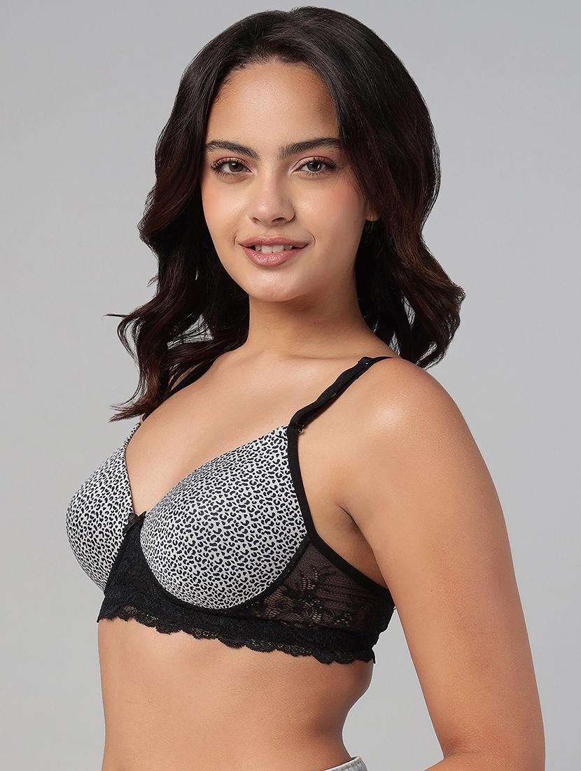 women animal print non wired t-shirt bra - 22033920 - Standard Image - 2