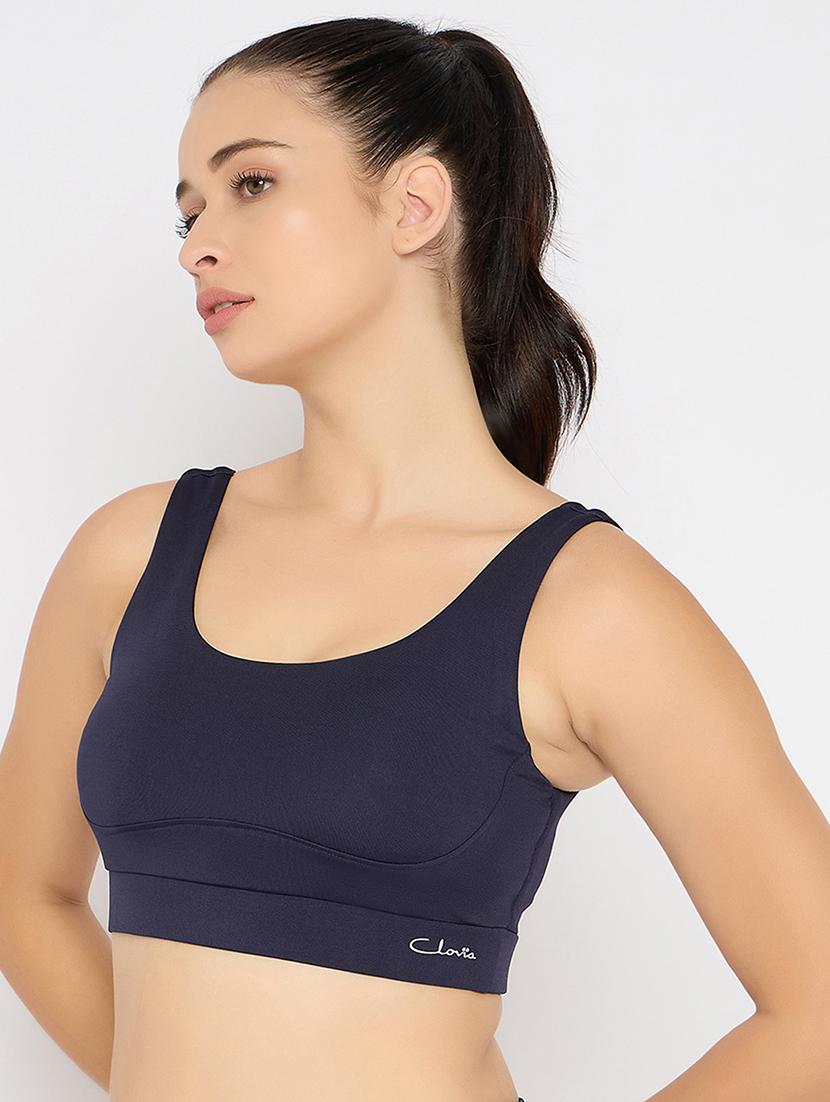 women solid non wired sports bra - 22033947 - Standard Image - 2