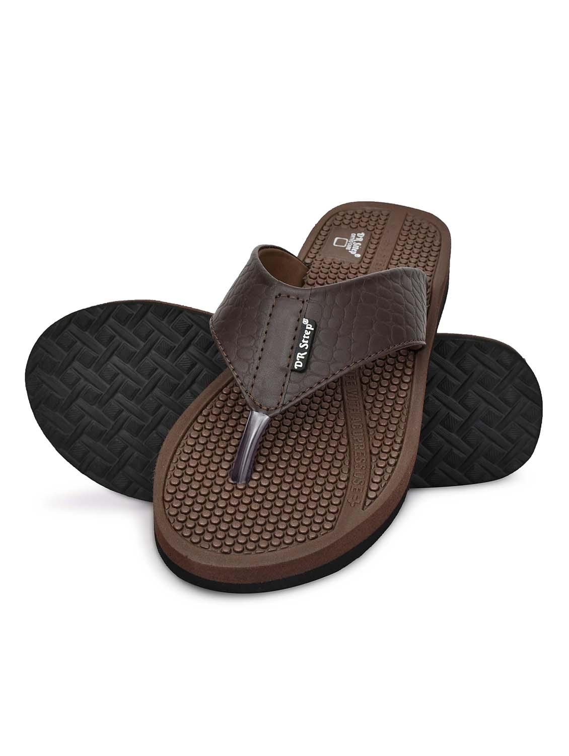 men brown solid slip on slipper - 22033979 - Standard Image - 2