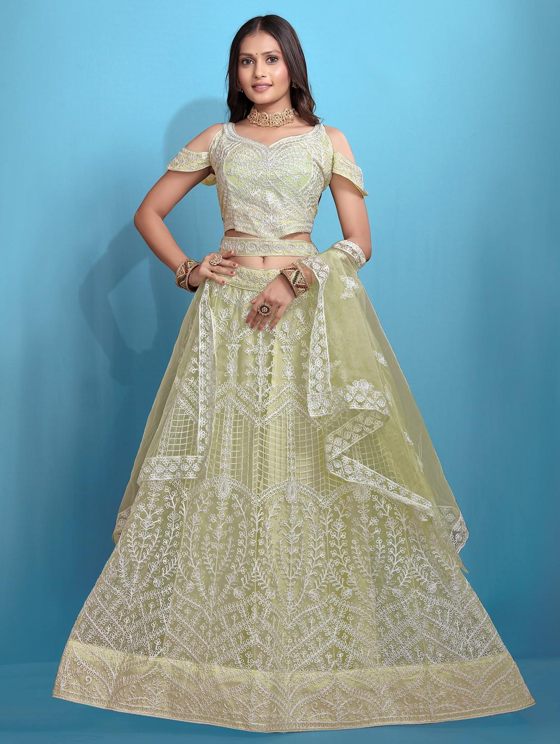 women embroidered fared lehenga and choli set - 22033998 - Zoom Image - 0