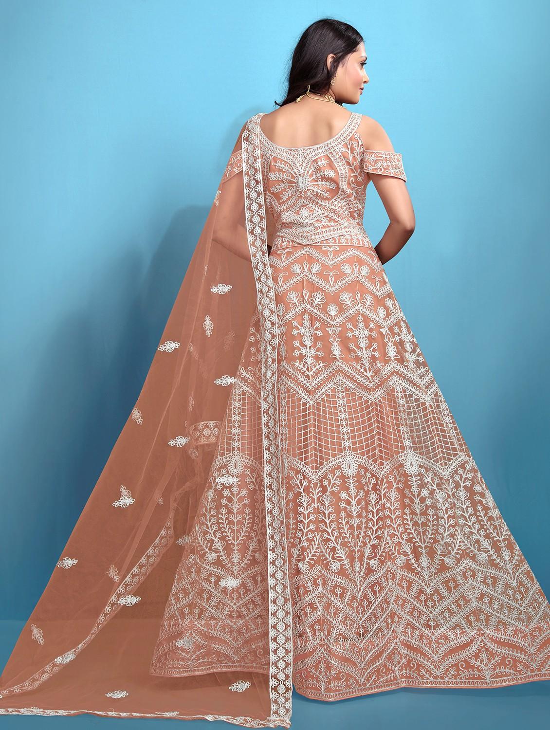 women embroidered fared lehenga and choli set - 22034001 - Standard Image - 2