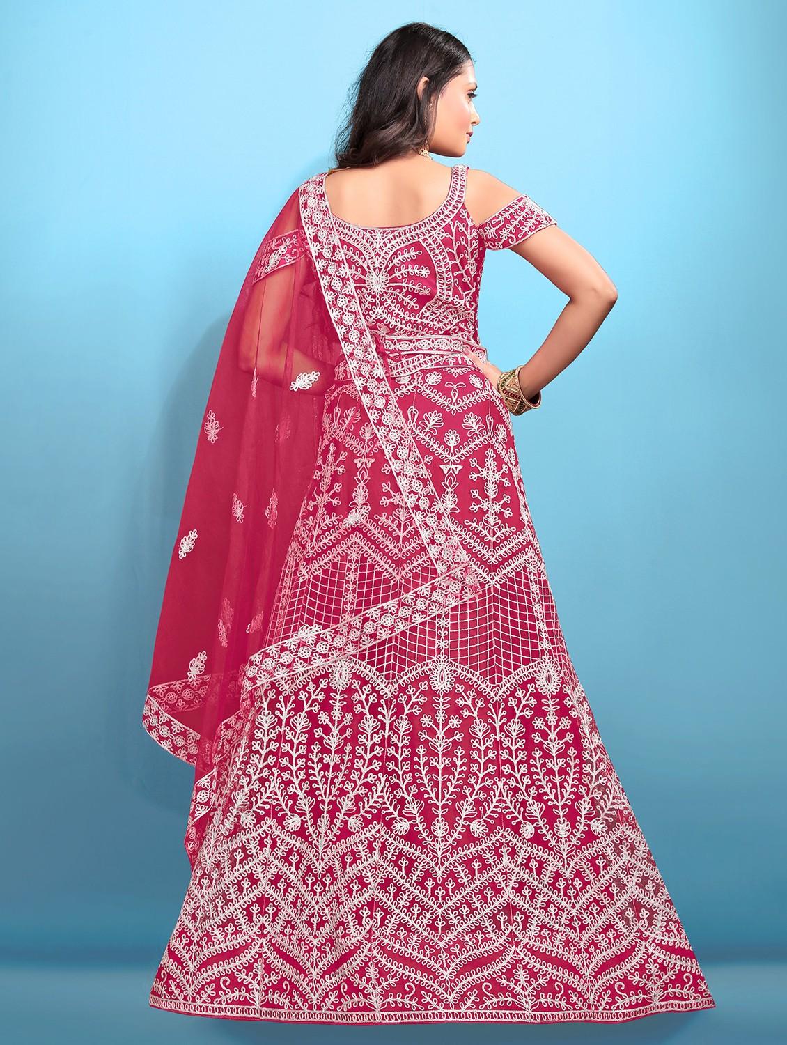 women embroidered fared lehenga and choli set - 22034002 - Standard Image - 2
