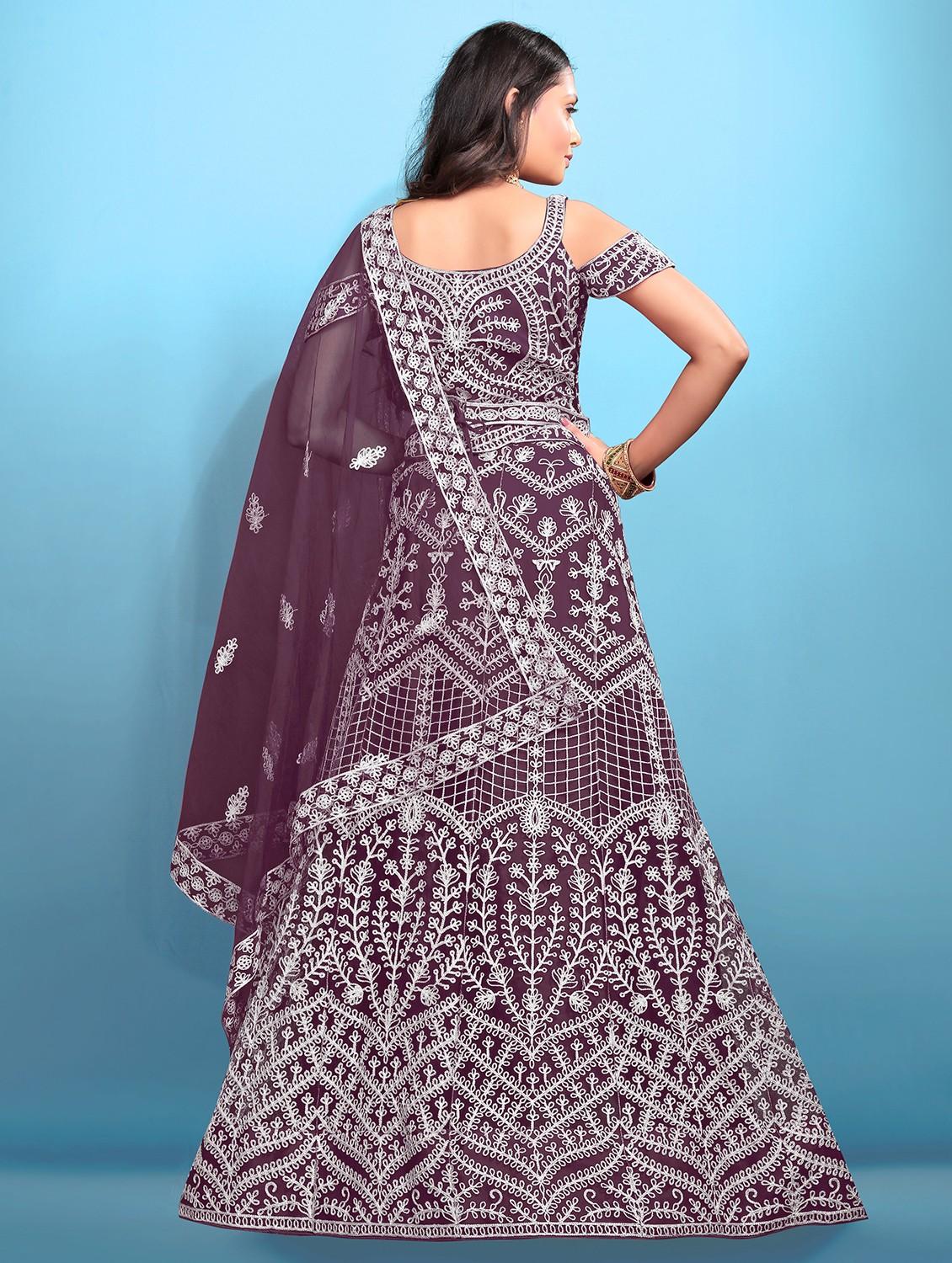 women embroidered fared lehenga and choli set - 22034004 - Standard Image - 2