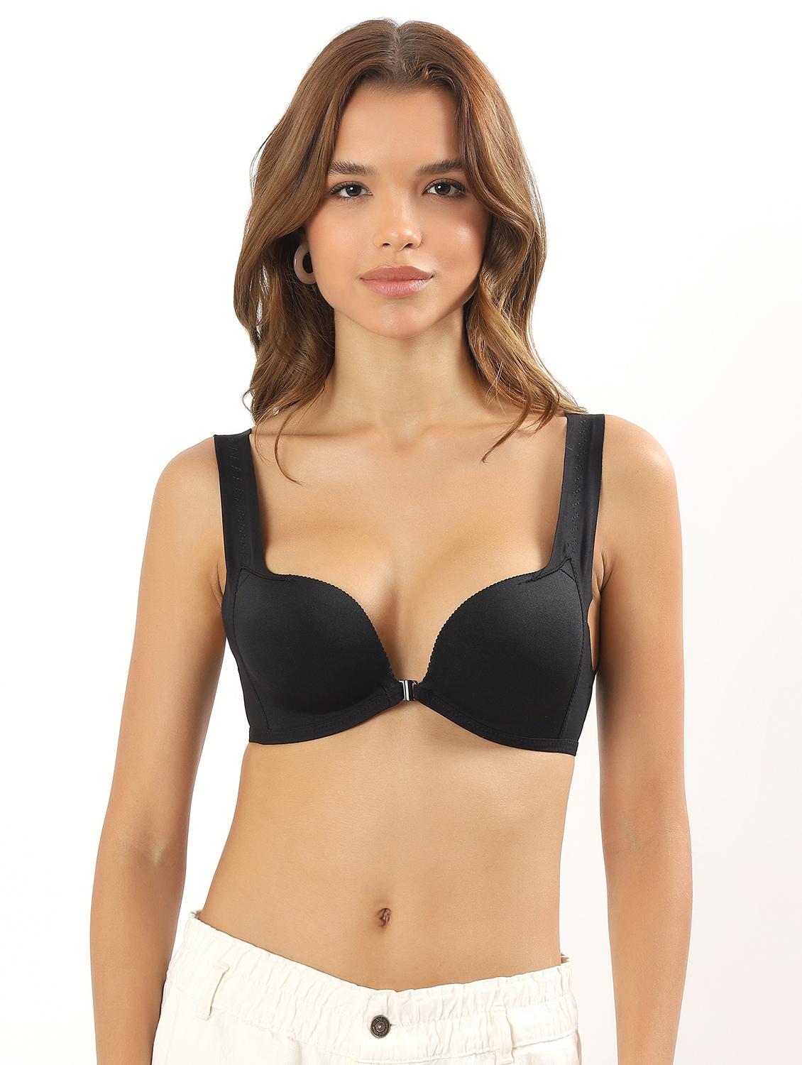 women solid heavily padded plunge bra - 22034439 - Zoom Image - 0