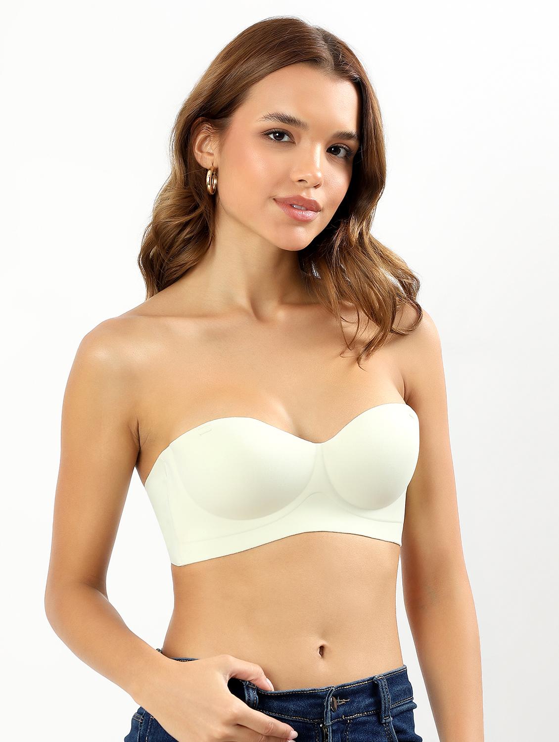 women solid non wired tube bra - 22034454 - Standard Image - 2