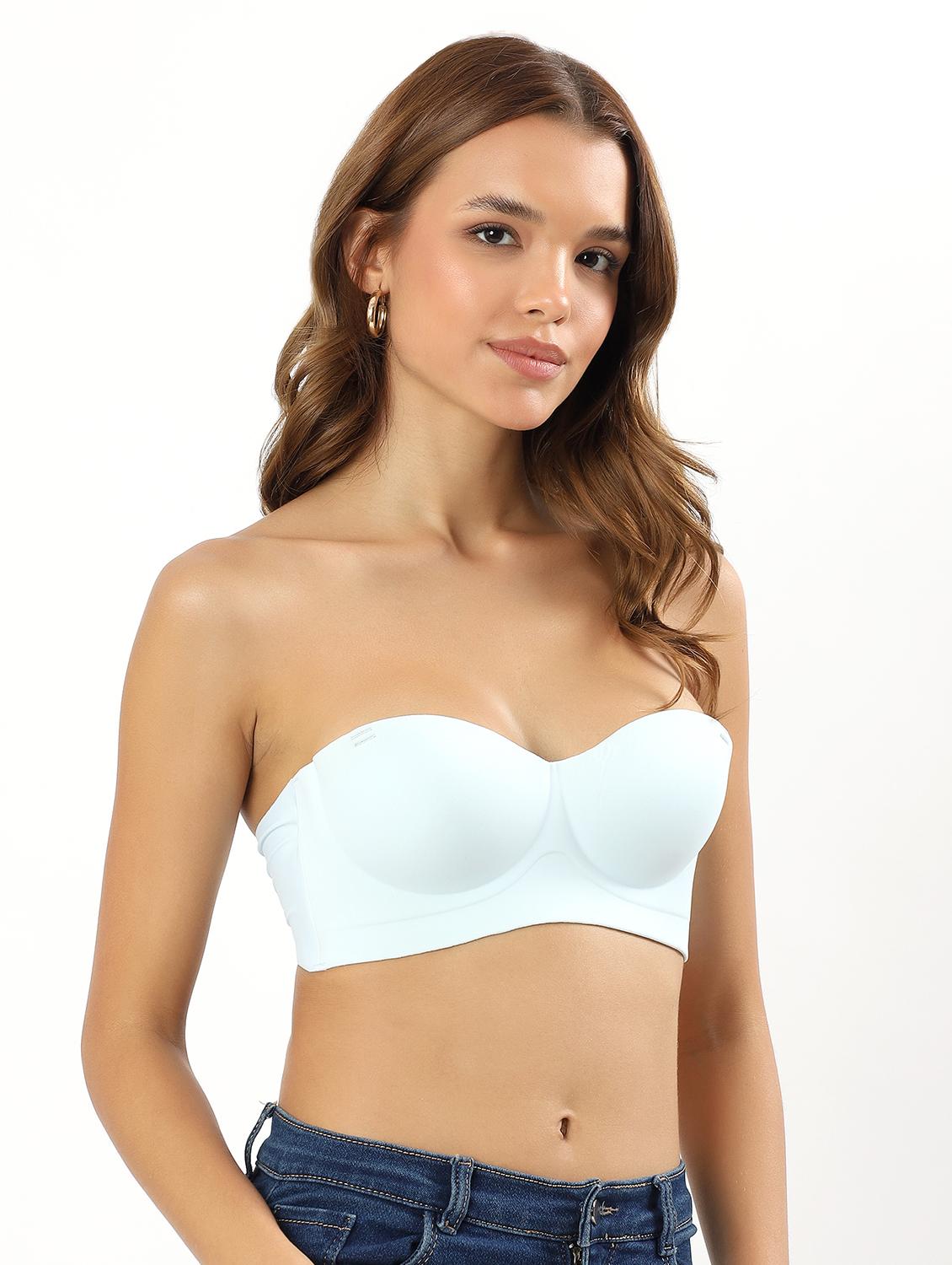 women solid non wired tube bra - 22034456 - Standard Image - 2