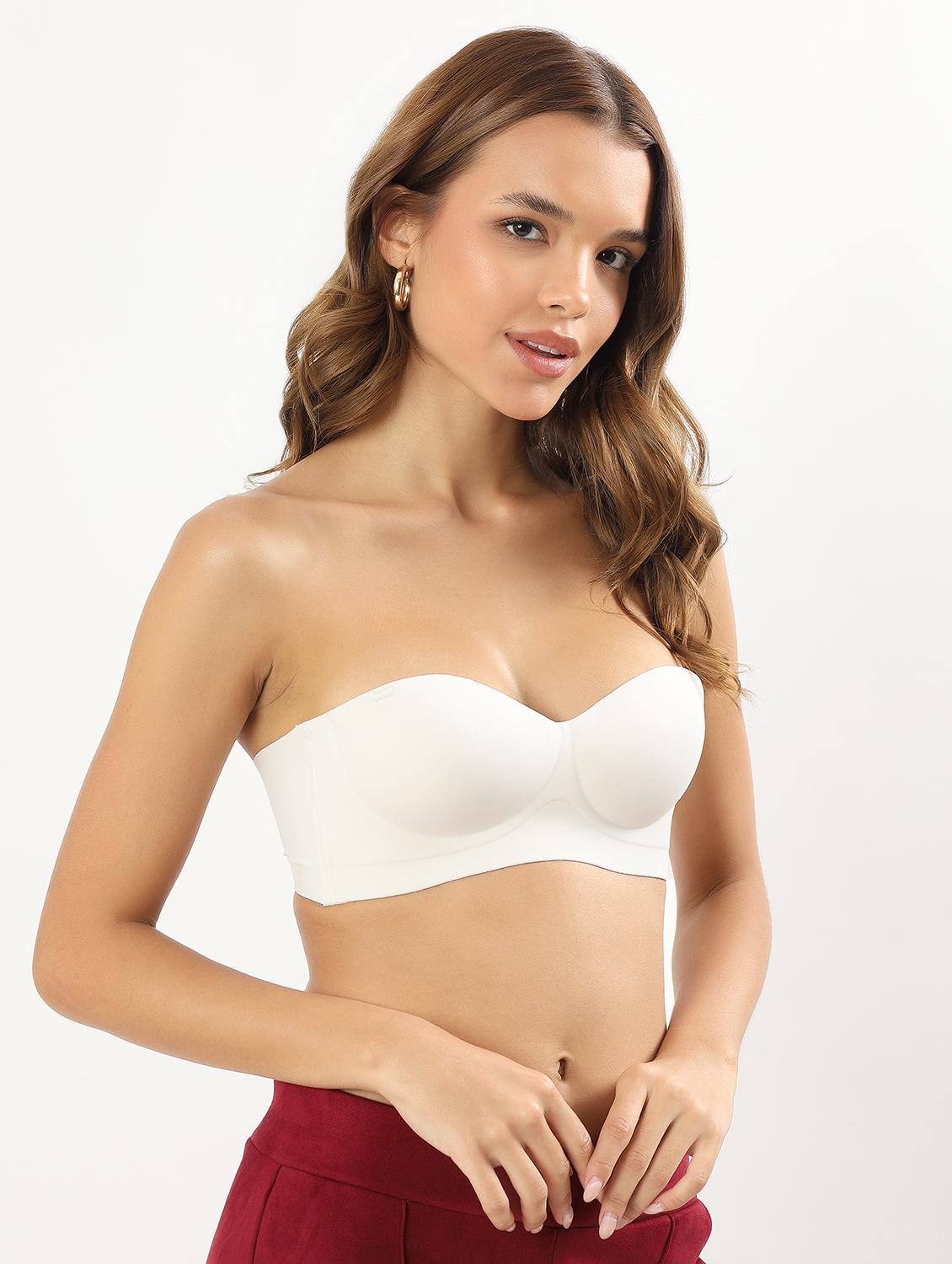 women solid non wired tube bra - 22034457 - Standard Image - 2