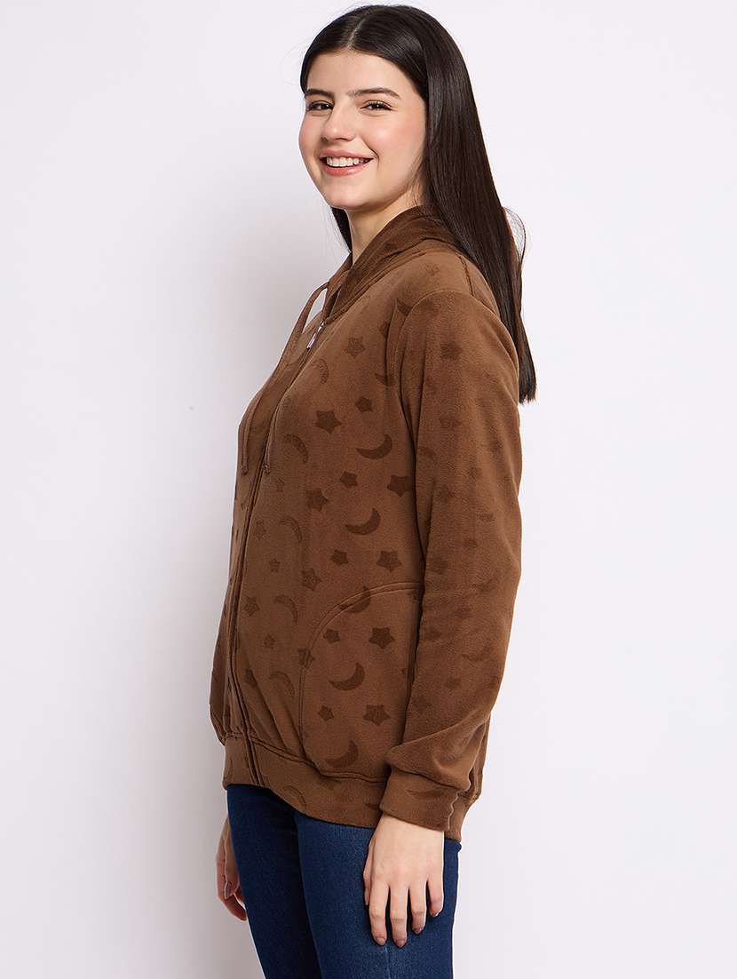 women printed long sleeve hooded sweatshirt - 22034460 - Standard Image - 2