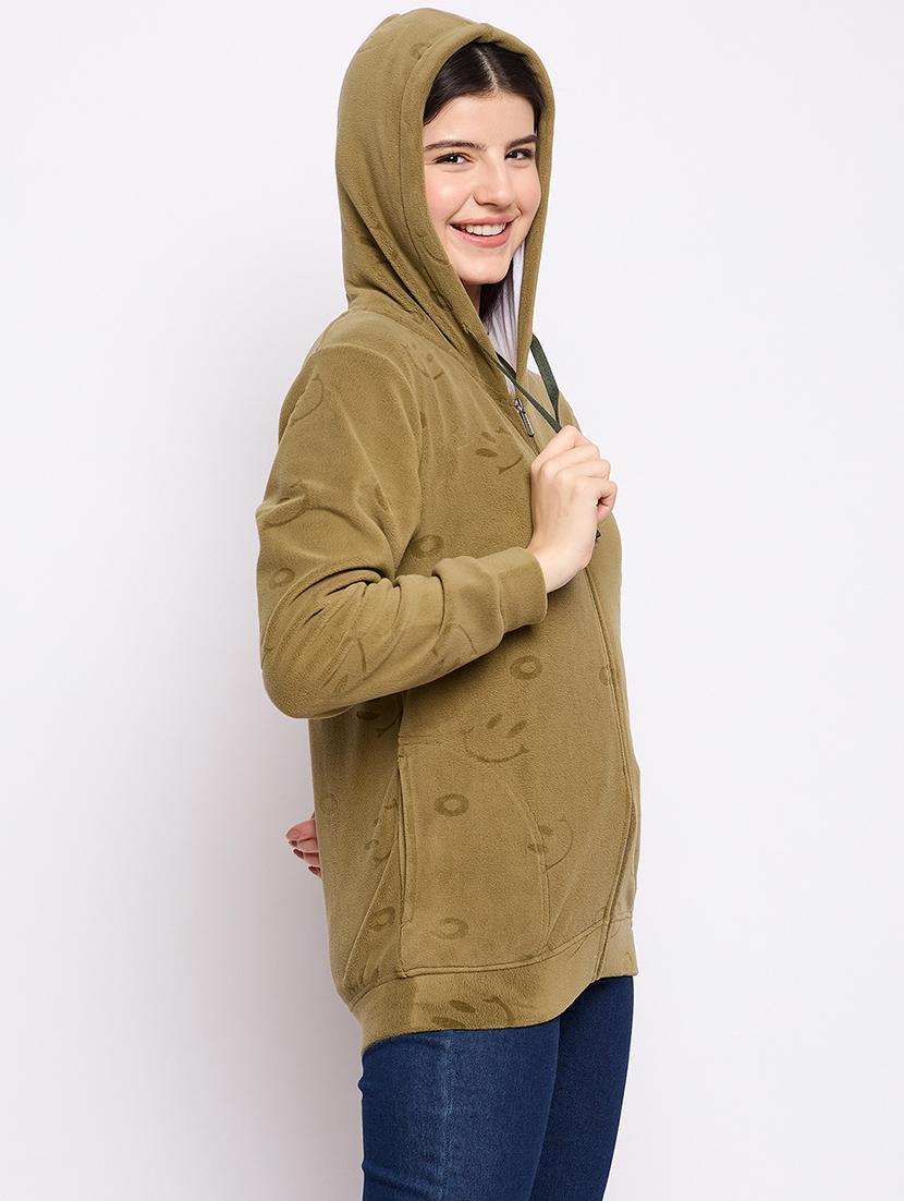 women printed long sleeve hooded sweatshirt - 22034462 - Standard Image - 2