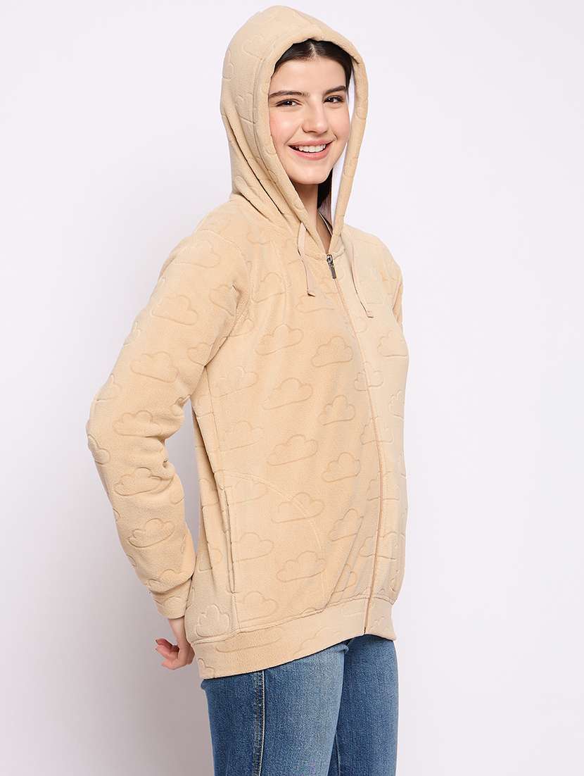 women printed long sleeve hooded sweatshirt - 22034463 - Standard Image - 2