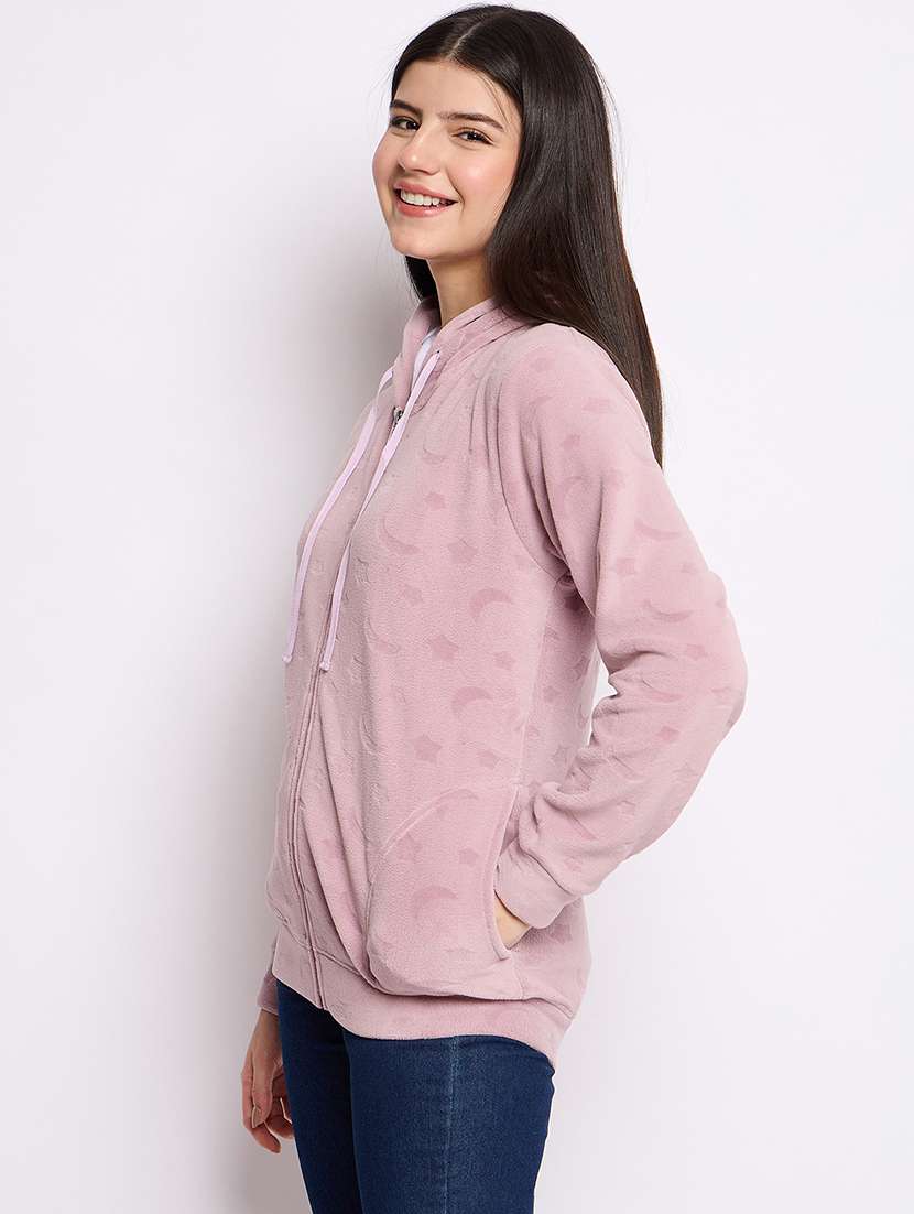 women printed long sleeve hooded sweatshirt - 22034465 -  Standard Image - 2