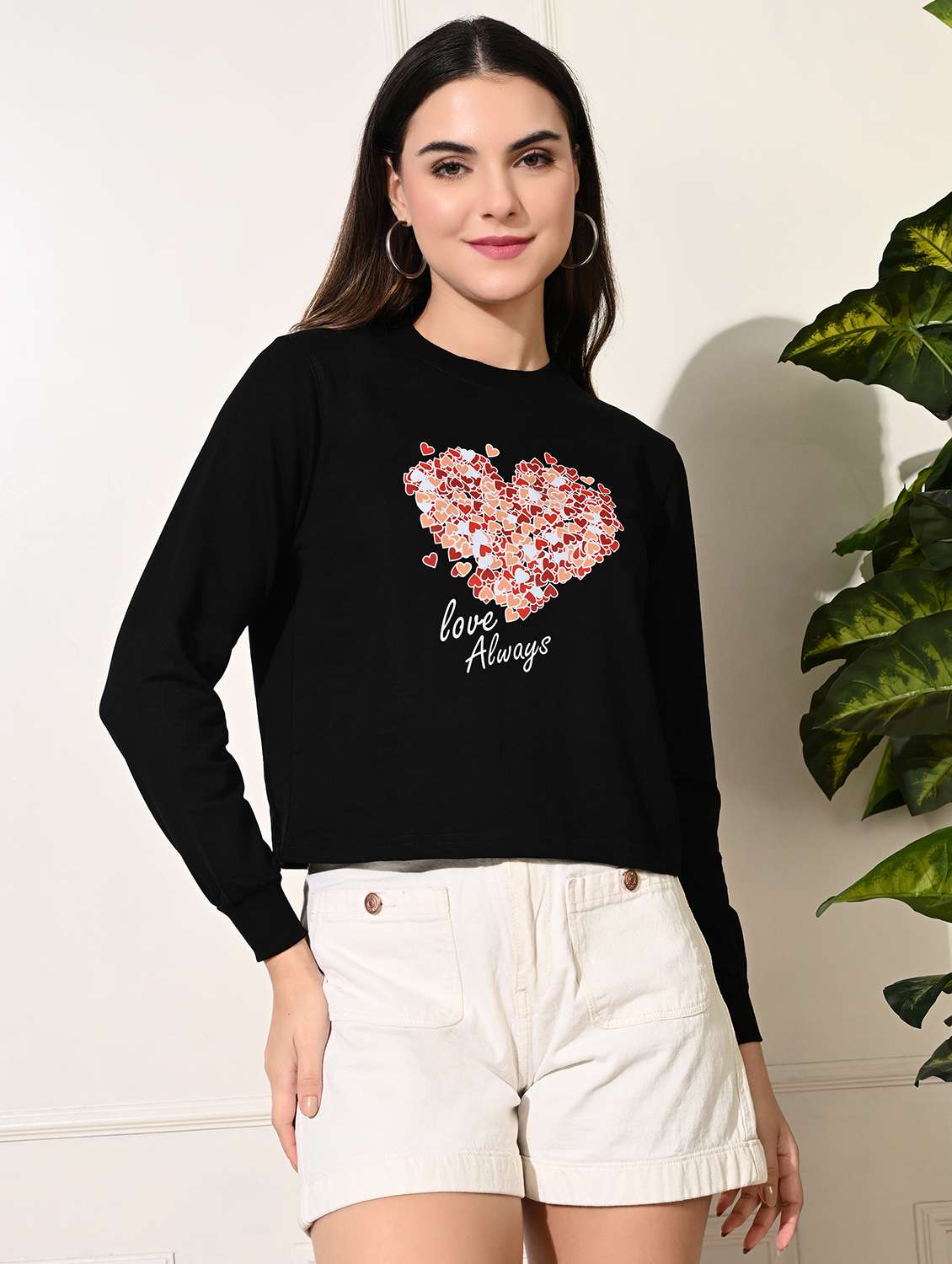 women printed long sleeve sweatshirt