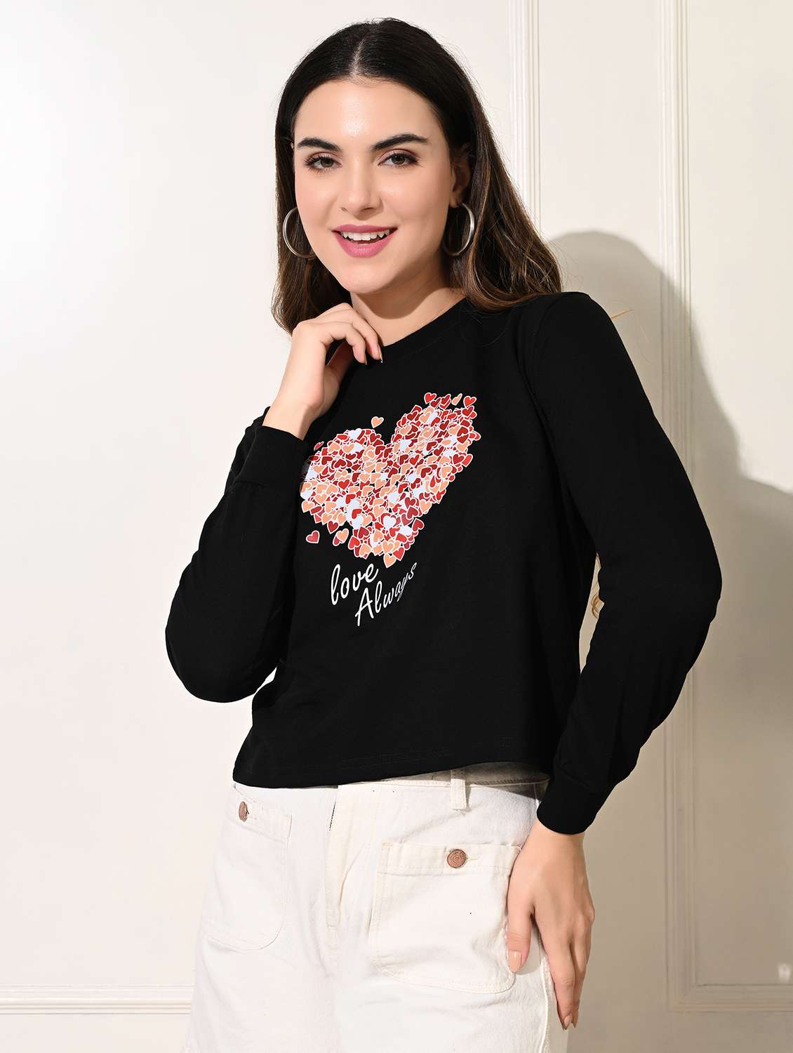women printed long sleeve sweatshirt - 22034539 -  Standard Image - 2