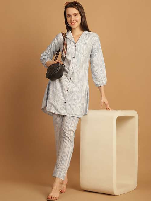 women printed shirt and trouser co-ord set - 22034571 -  Standard Image - 0