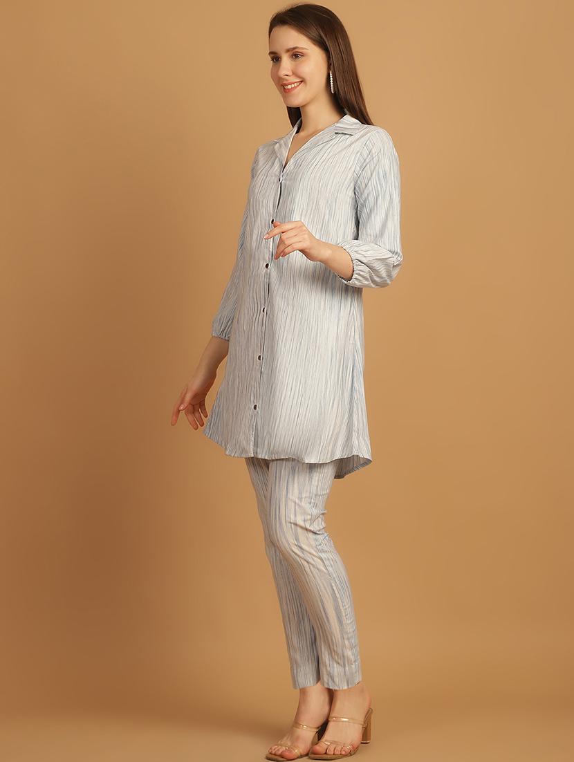 women printed shirt and trouser co-ord set - 22034571 - Standard Image - 2