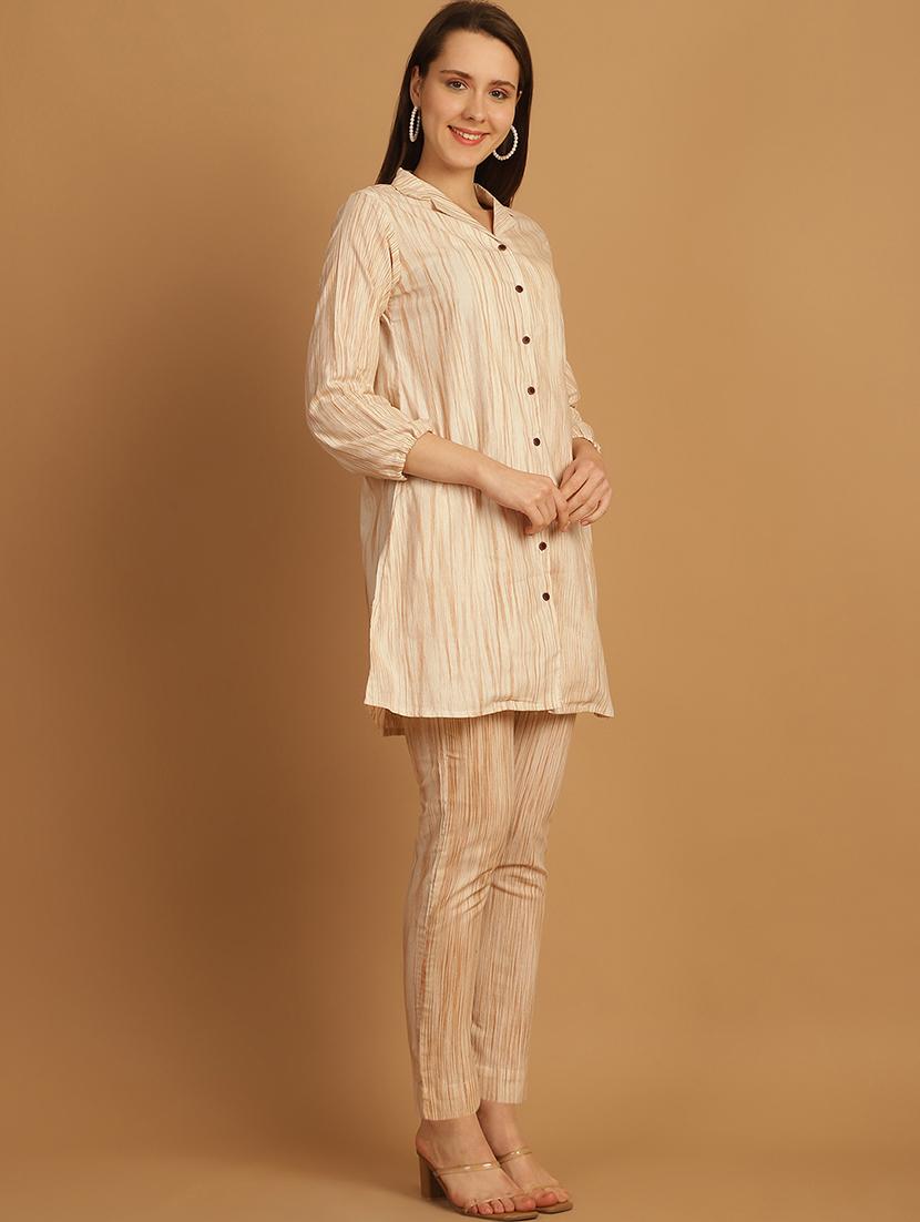 women printed shirt and trouser co-ord set - 22034574 - Standard Image - 2
