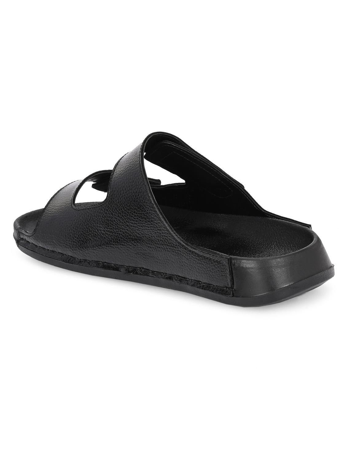 men black slip on sandal - 22034575 - Standard Image - 2