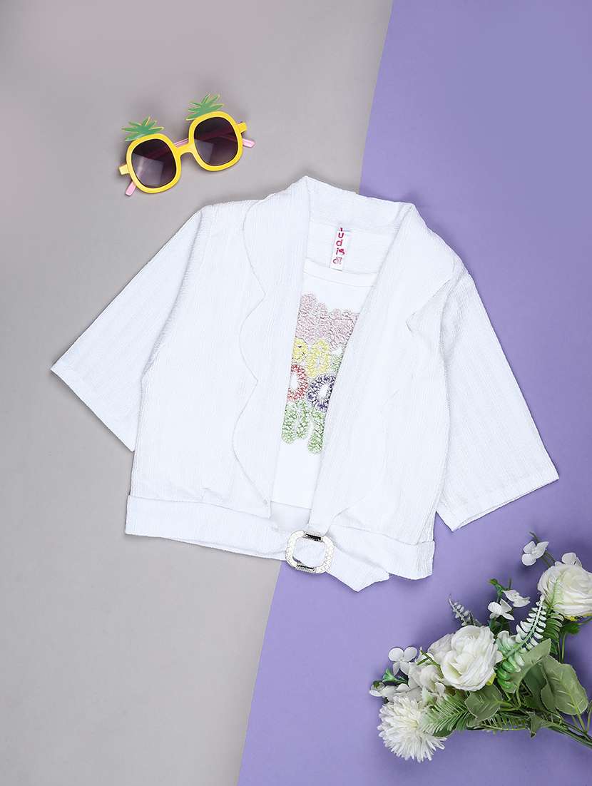 girls self desigend three quarter sleeve top