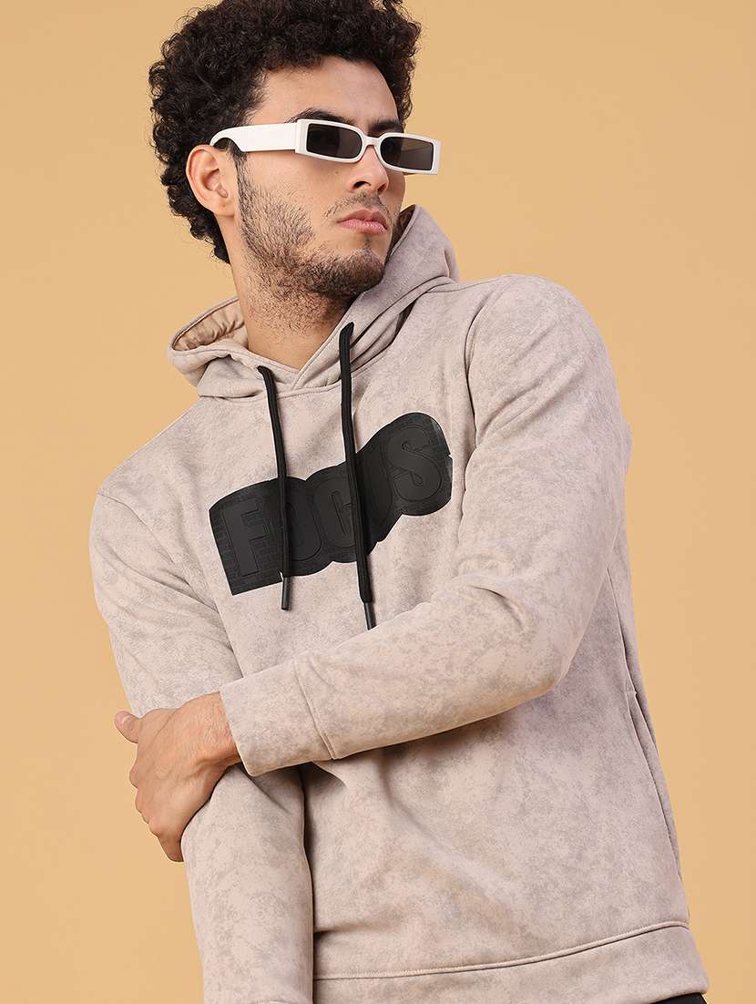 men printed long sleeve hooded sweatshirt - 22035054 -  Standard Image - 2