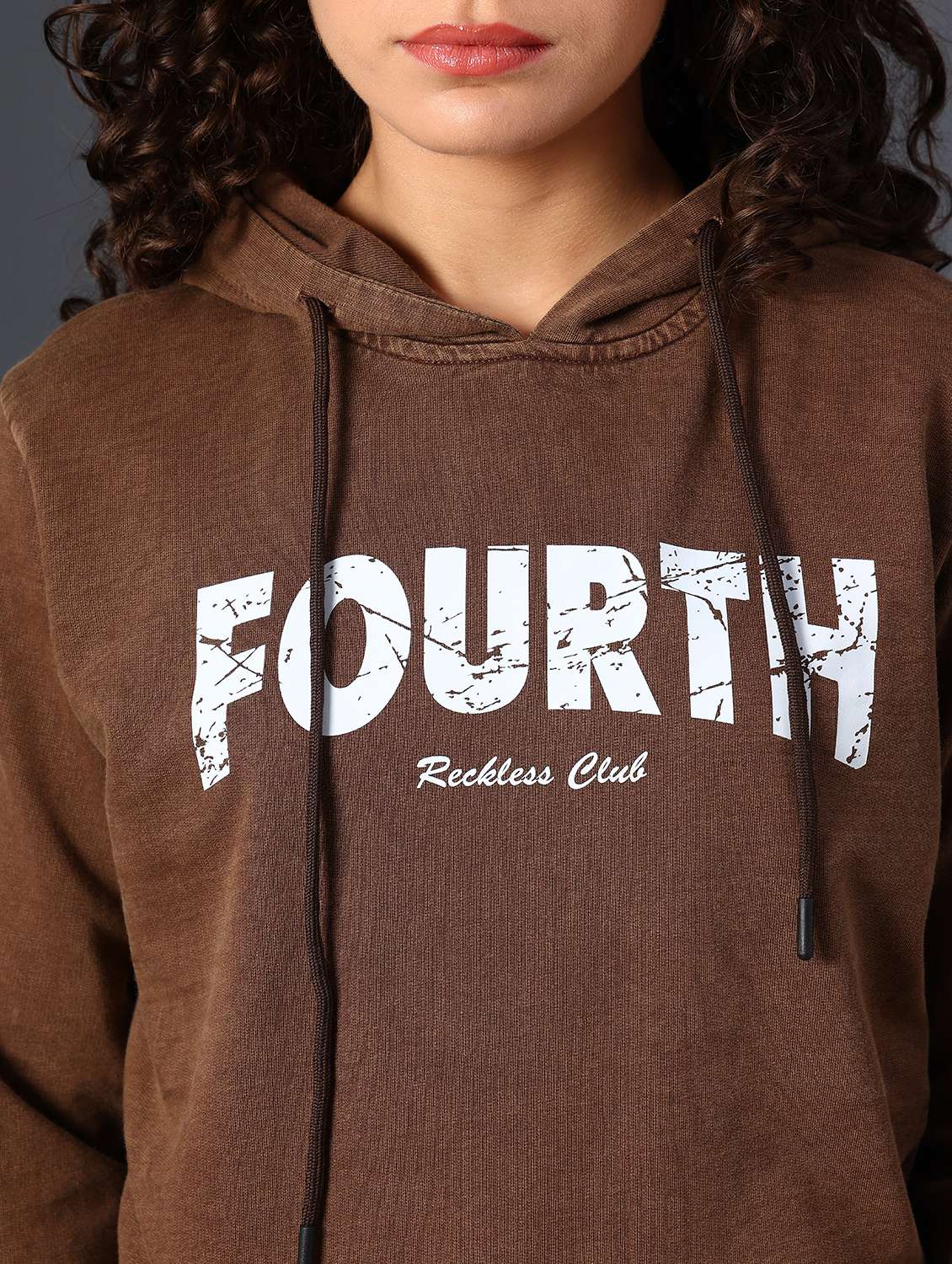 brown cotton poly blend chest print sweatshirt - 22035072 -  Standard Image - 7