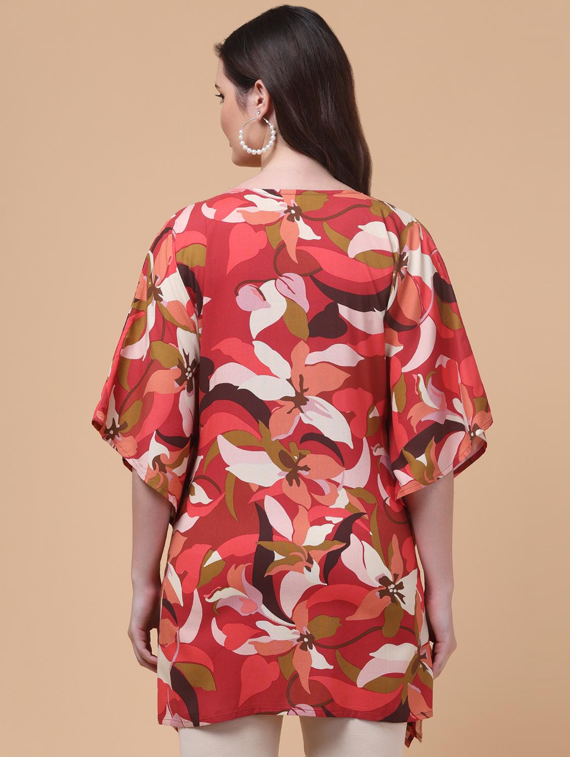 women printed kimono sleeve kaftan tunic - 22035105 - Standard Image - 2