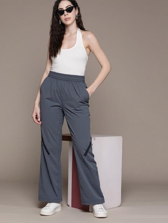 women solid mid rise parachute pants - 22035181 - Standard Image - 2