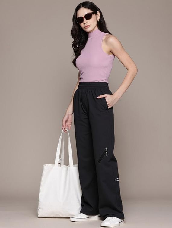women solid mid rise parachute pants - 22035185 - Standard Image - 2