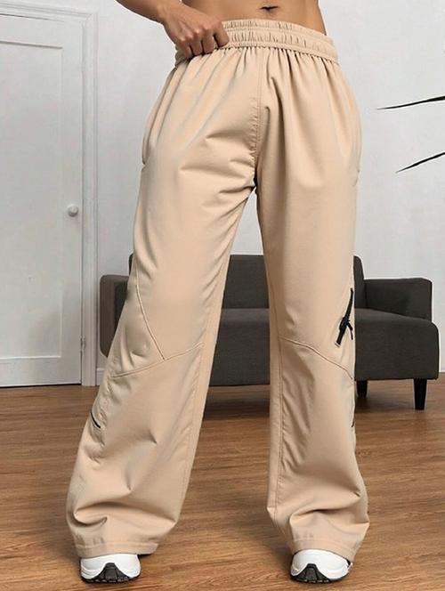 women solid mid rise parachute pants - 22035192 - Standard Image - 0
