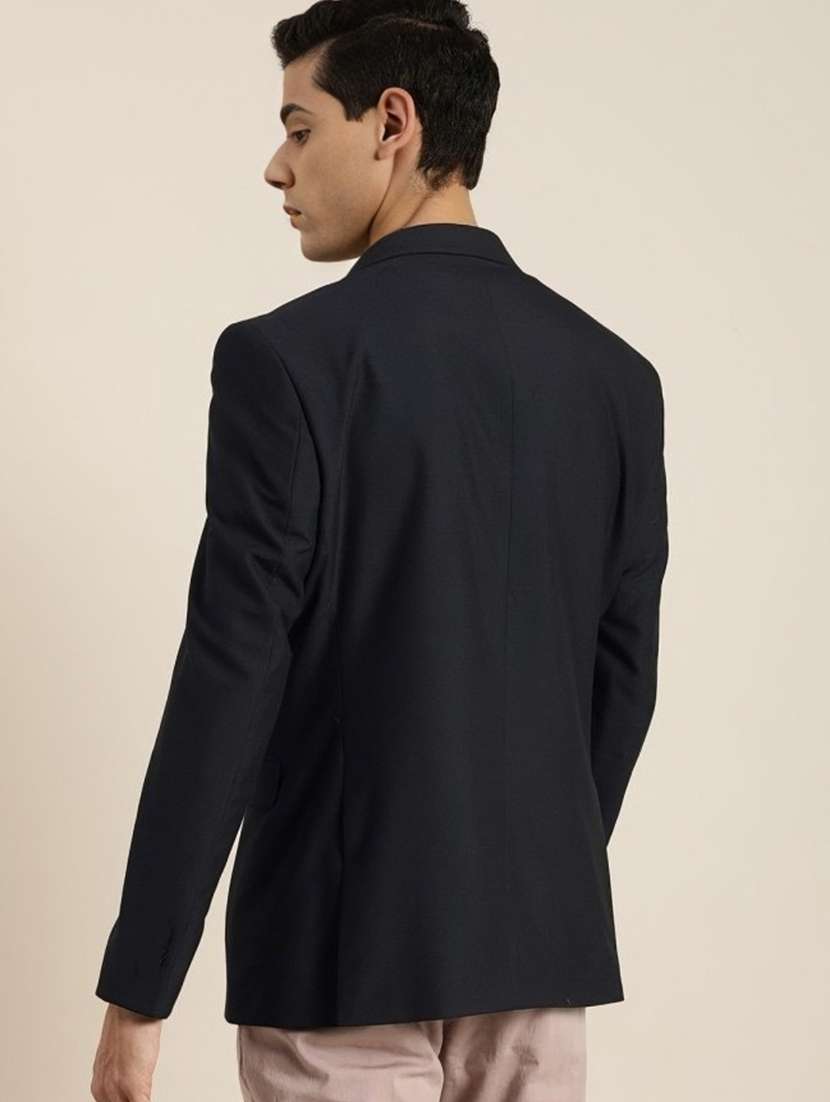 men black solid long sleeve single breasted blazer - 22035212 - Standard Image - 2