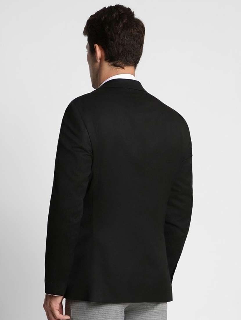 men black solid long sleeve single breasted blazer - 22035213 -  Standard Image - 2