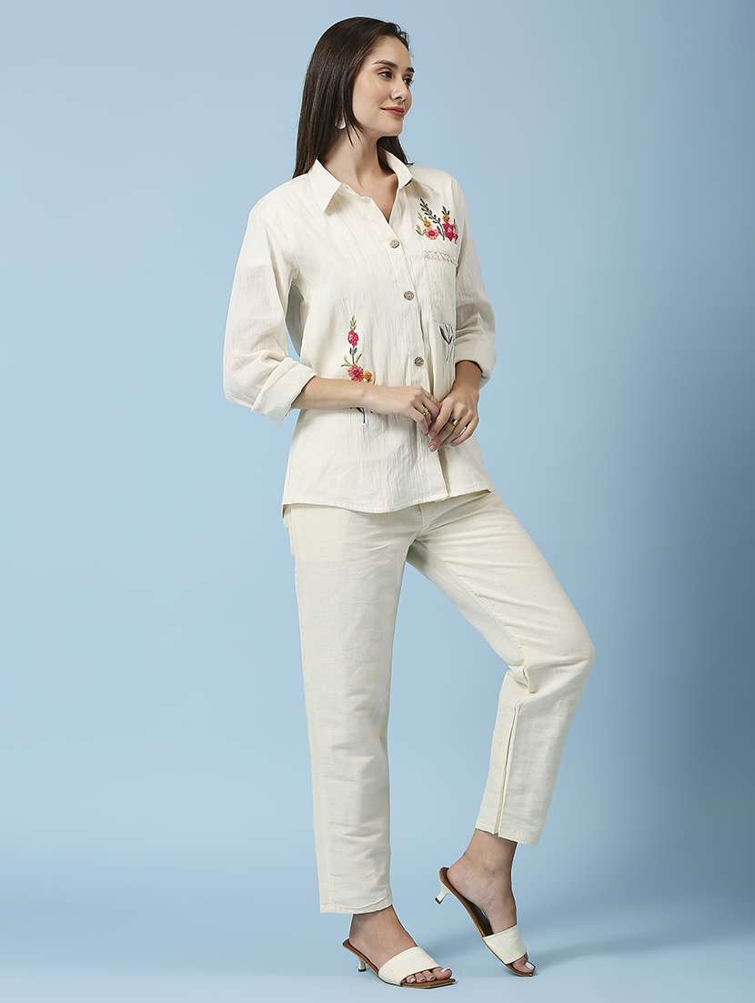 women embroidered three quarter sleeve ethnic top - 22035253 -  Standard Image - 2