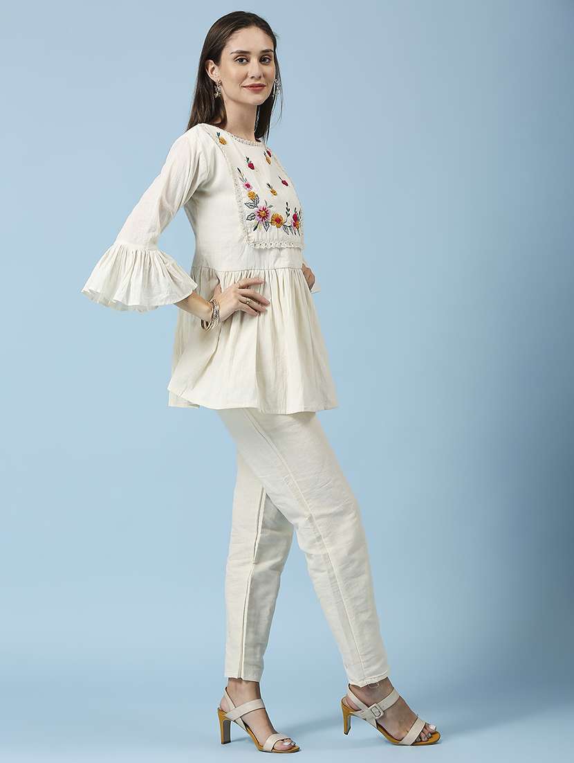 women embroidered bell sleeve ethnic top - 22035254 -  Standard Image - 2