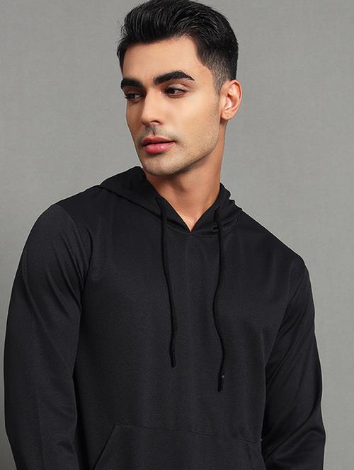 men solid long sleeve hooded sweatshirt - 22035259 -  Standard Image - 0