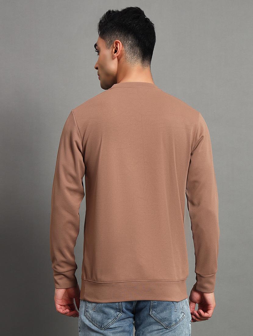 men solid round neck long sleeve sweatshirt - 22035263 - Standard Image - 2