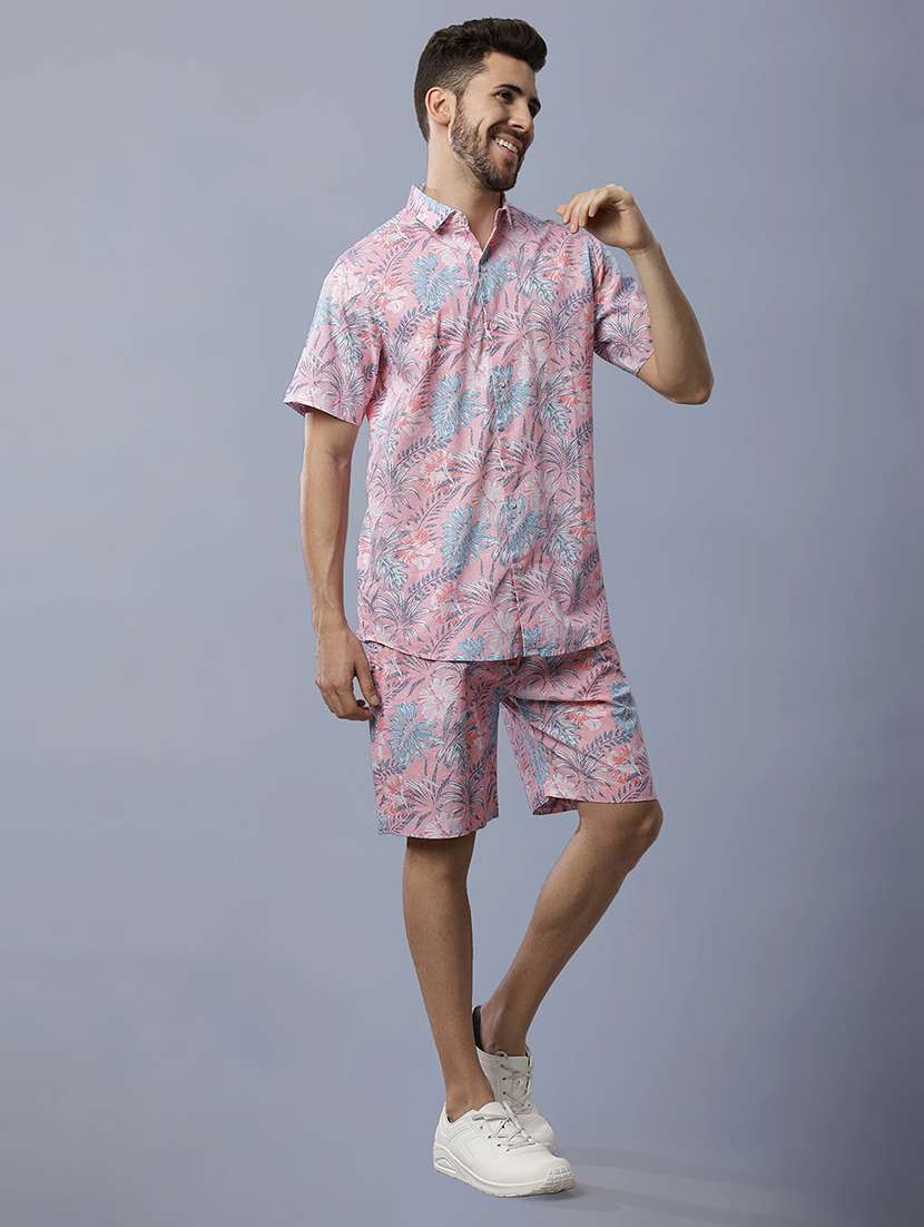 men printed shirt and shorts co-ord set - 22035420 -  Standard Image - 2