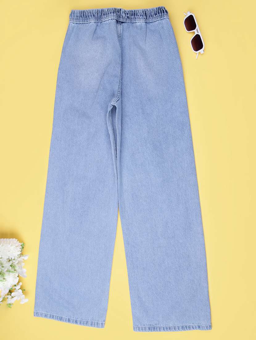girls solid high rise wide leg jean - 22035566 -  Standard Image - 2