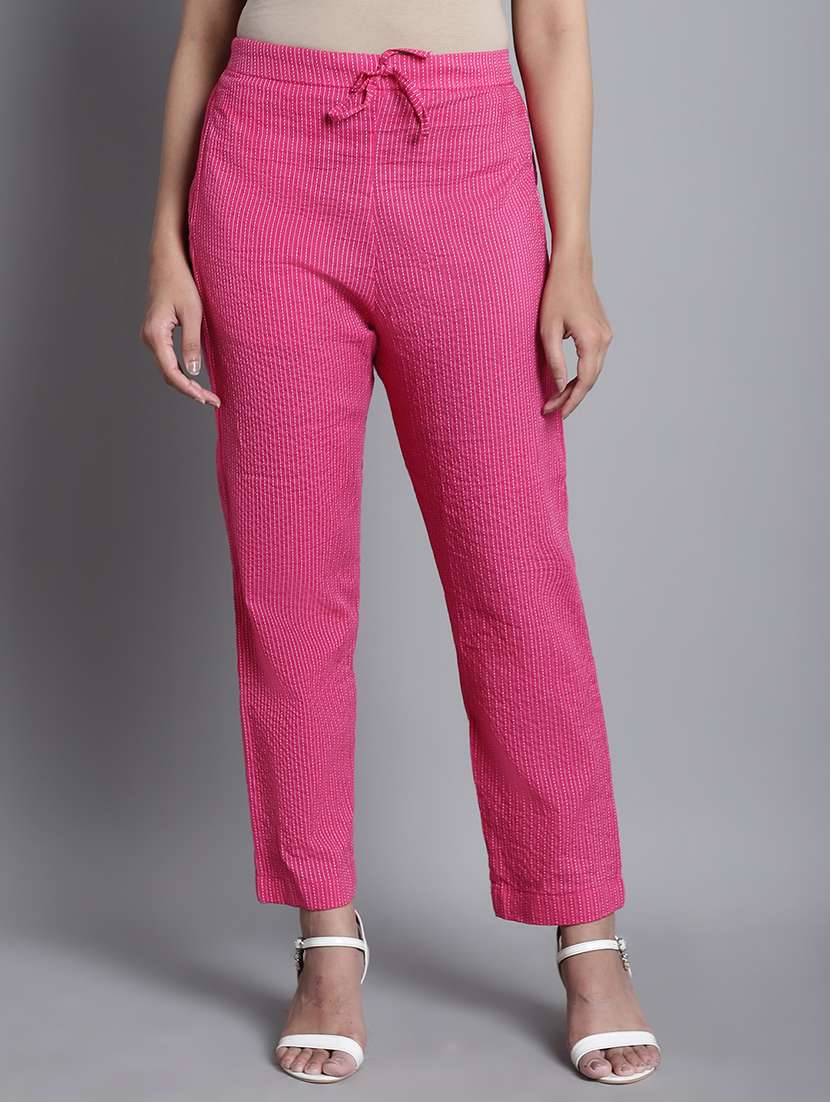 women printed mid rise straight trouser - 22035573 - Zoom Image - 0