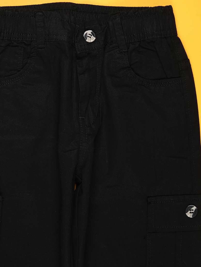 boys solid mid rise regular fit cargo - 22035728 -  Standard Image - 2