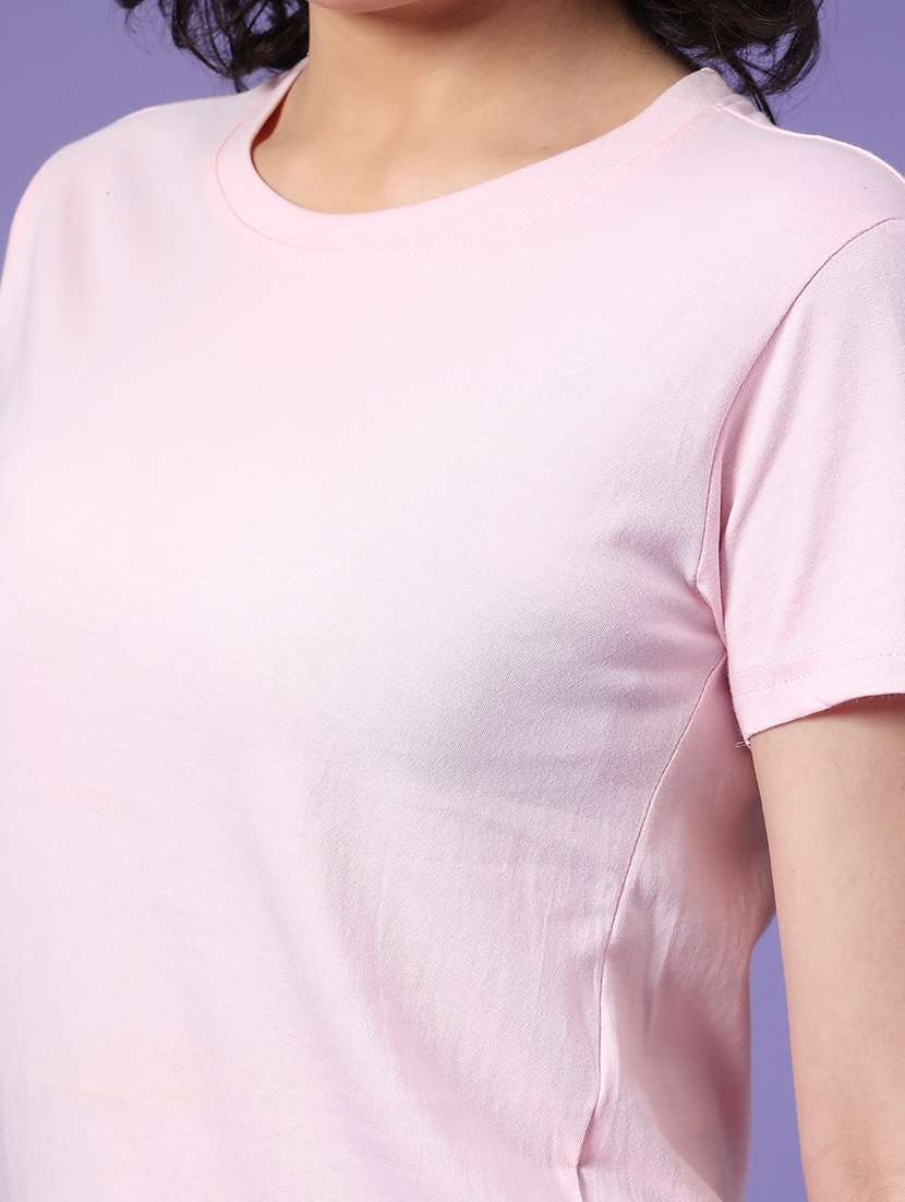 women solid short sleeve t-shirt - 22035790 -  Standard Image - 2