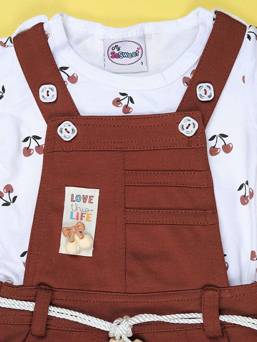 girls printed round neck full length set - 22036015 -  Standard Image - 2