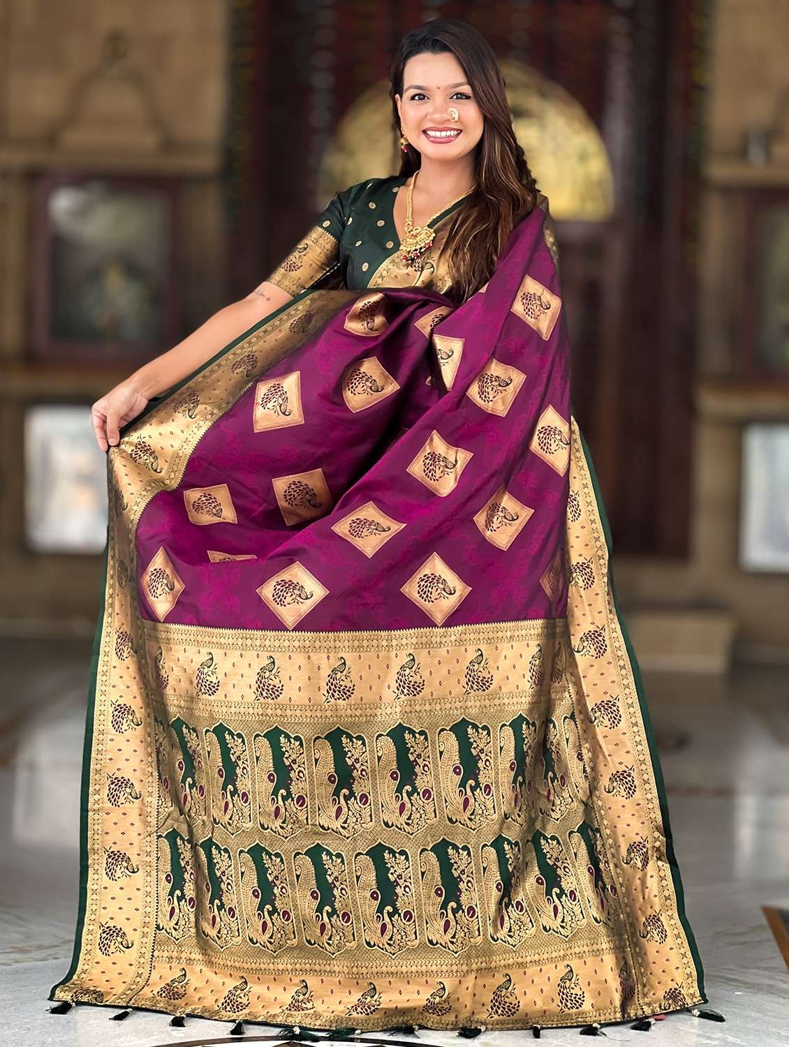 women self design banarasi saree with blouse - 22036580 - Standard Image - 2