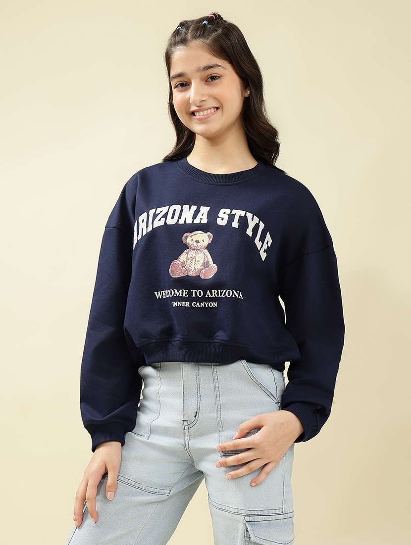 girls printed long sleeve sweatshirt 