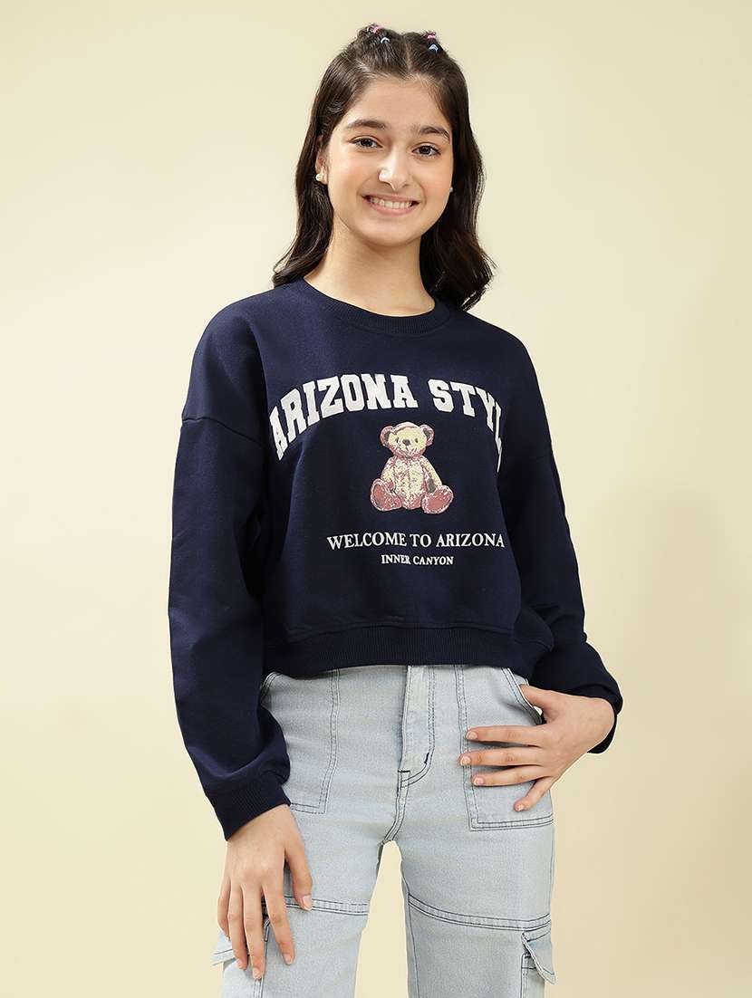 girls printed long sleeve sweatshirt - 22036946 - Standard Image - 2