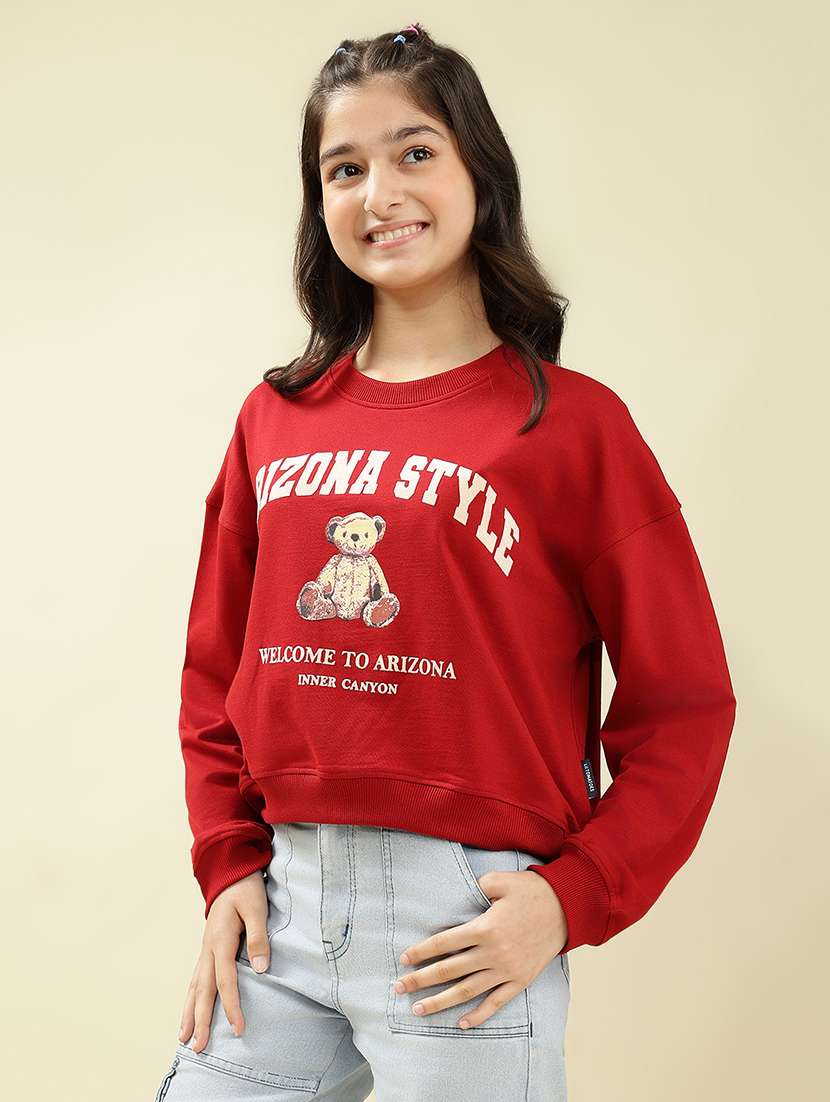 girls printed long sleeve sweatshirt - 22036947 - Standard Image - 2