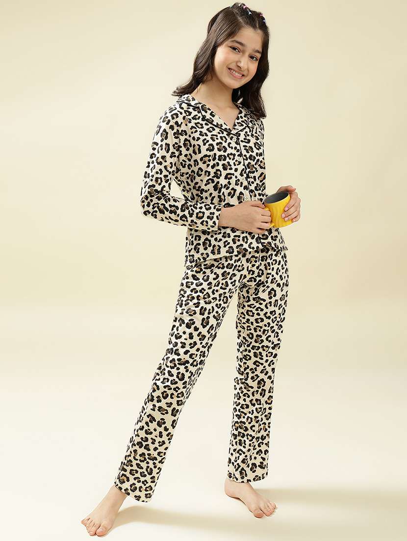 girls animal print nightwear pyjama set - 22036951 -  Standard Image - 2