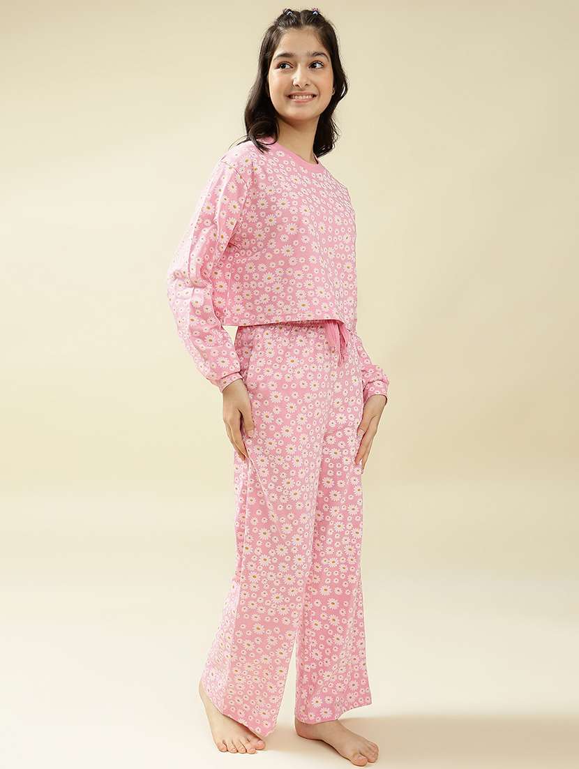 girls printed nightwear pyjama set - 22036959 -  Standard Image - 2