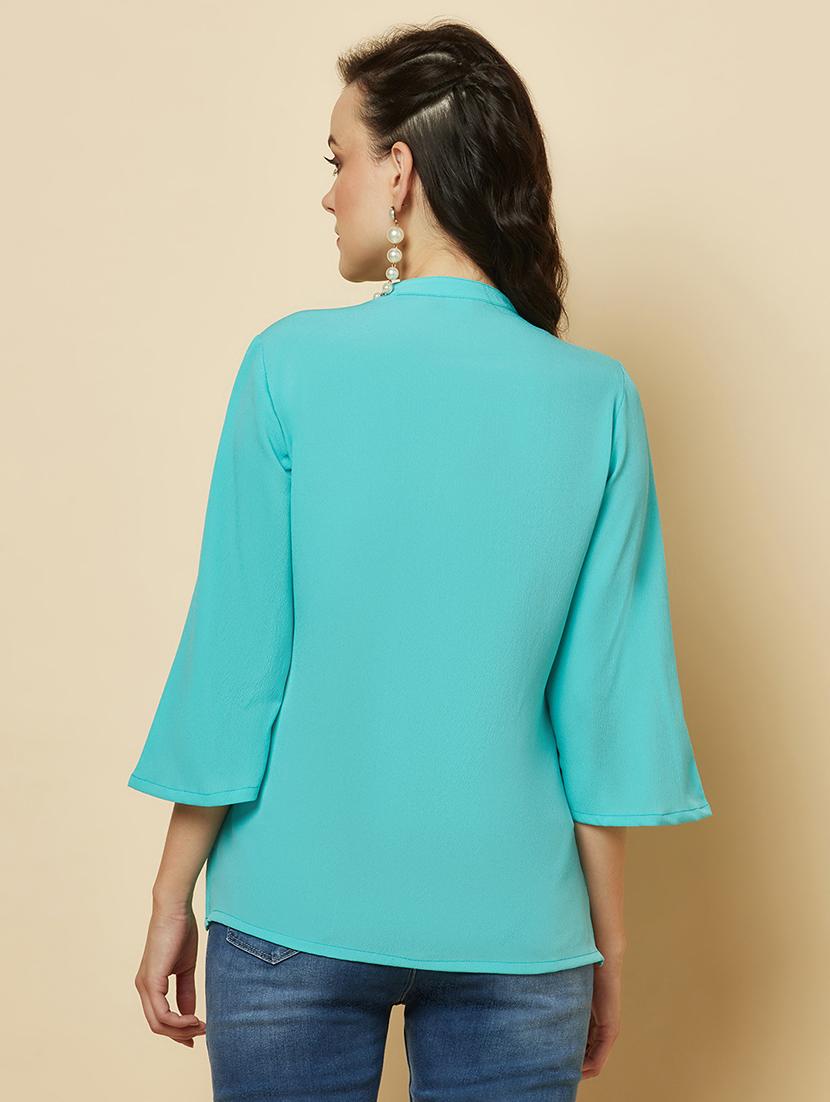 women solid bell sleeve regular top - 22036972 - Standard Image - 2