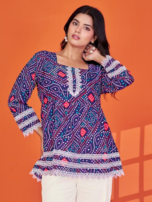 women printed long sleeve flared kurti - 22036974 - Standard Image - 0