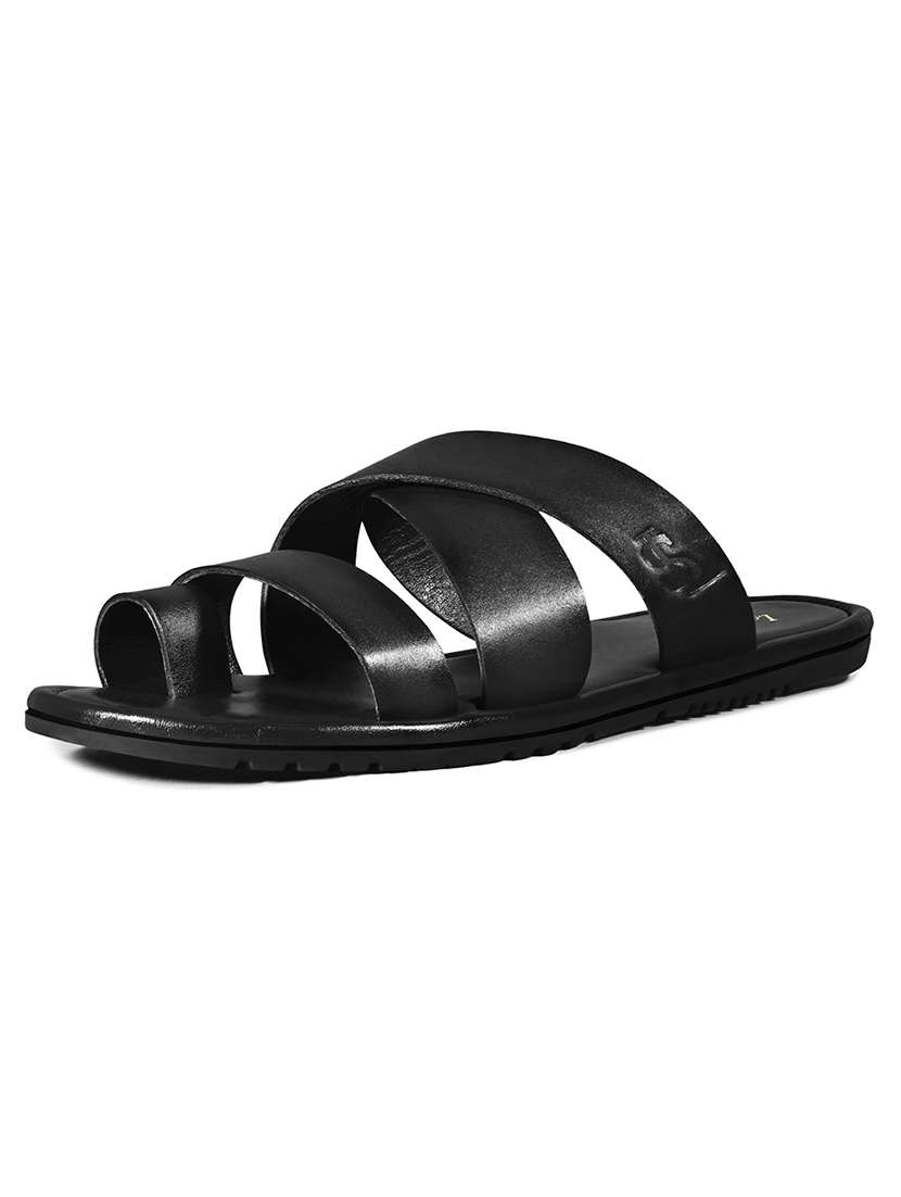 men black slip on sandal - 22036981 -  Standard Image - 2