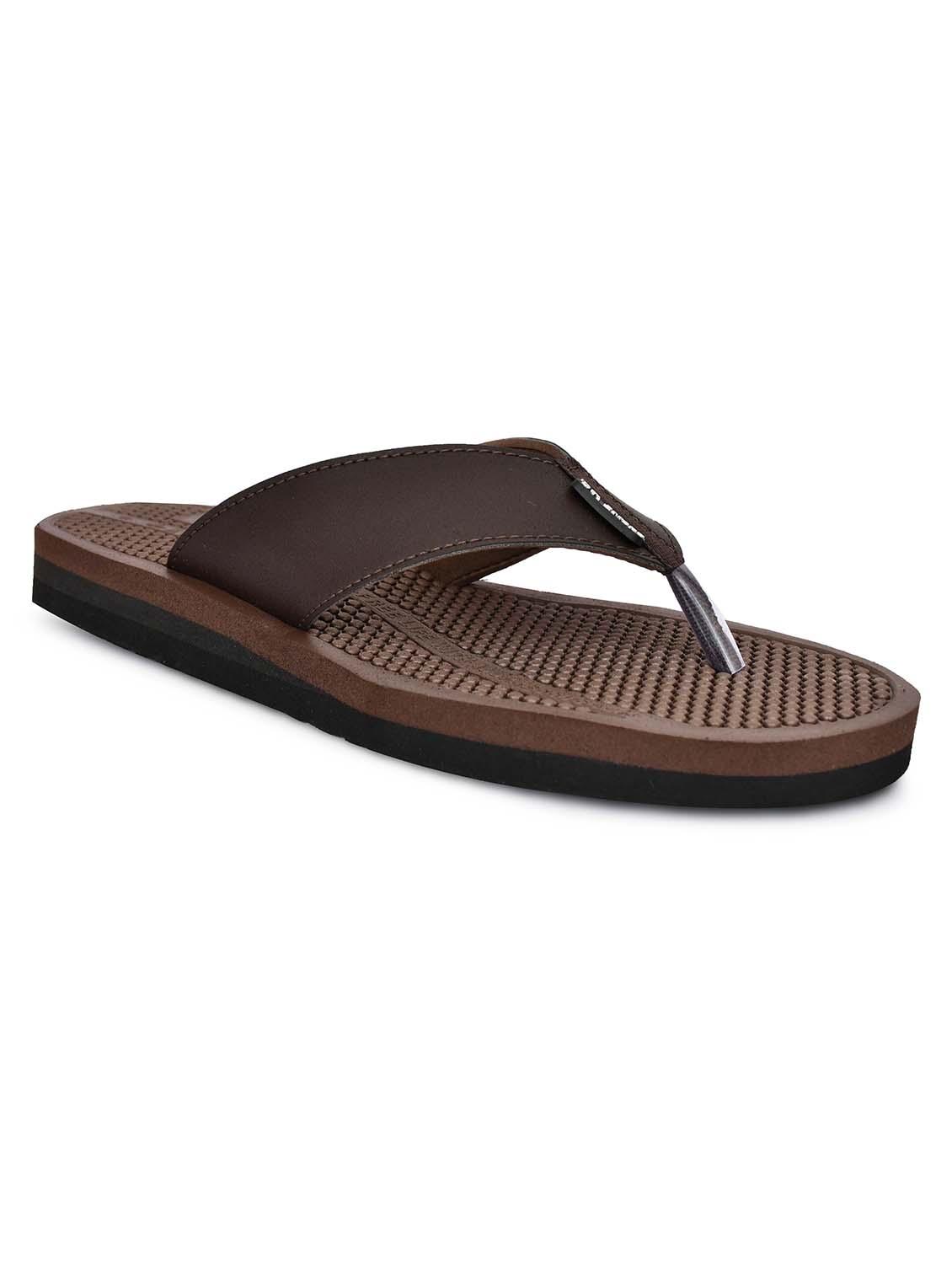 men brown solid flip flop - 22036988 - Standard Image - 2